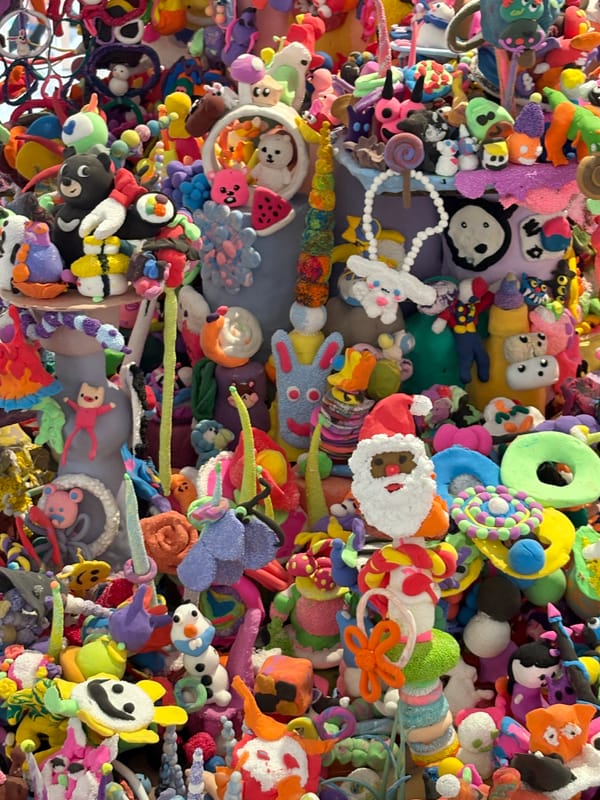 Colorful clay creations made by children.